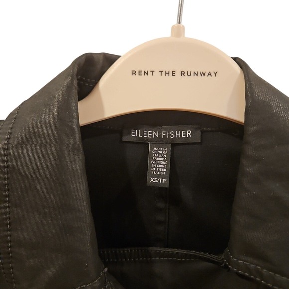 Eileen Fisher Organic Cotton Moto‎ Jacket XS faux leather - Picture 6 of 10